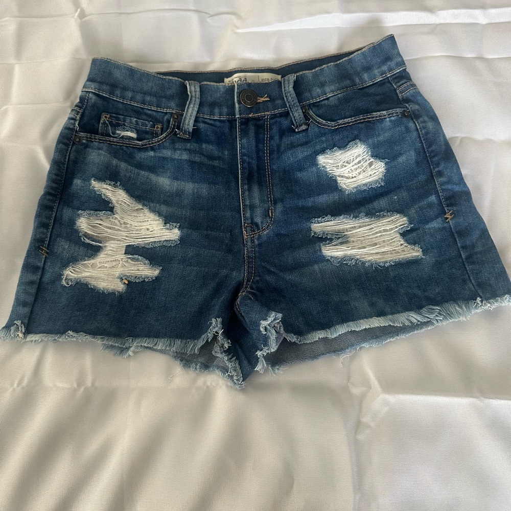 Mudd Blue Distressed Jean Shorts